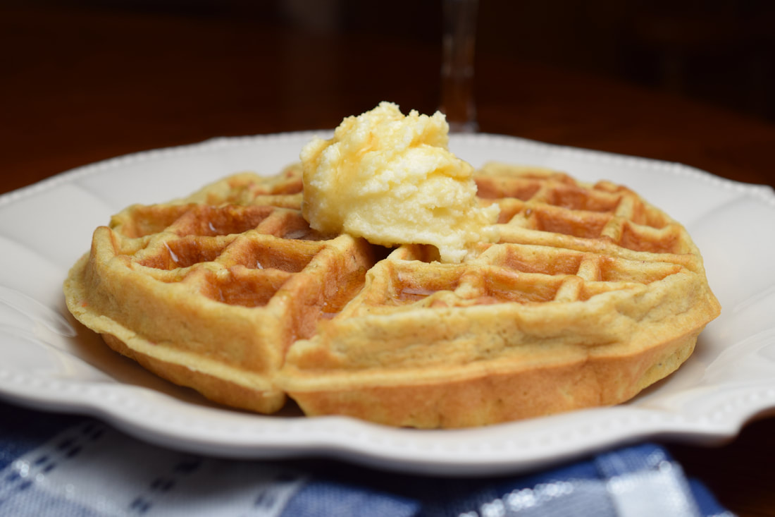 Carrot Cake Waffles with Cream Cheese Butter