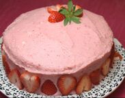  Strawberry Basil Cake with Strawberry Buttercream Frosting